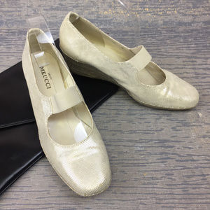 Meucci Cream and Metallic Shoes